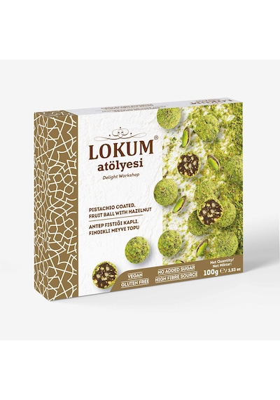 Antep Fıstığı Kaplı, Fındıklı Meyve Topu 100g