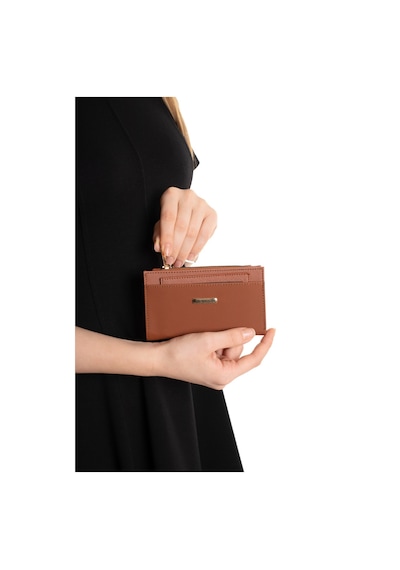 Adelina Bags Kadın Kartlık Detaylı İki Parça İçe Geçmeli Kartlıklı Taba Cüzdan