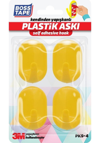 3m Bantlı Mutfak Banyo Havlu Bornoz Sarı Duvar Askısı Plastik Sarı Diğer
