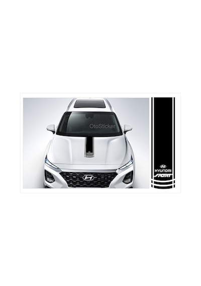 Hyundai İçin Uyumlu Aksesuar Oto Kaput Şerit Sport Sticker. 60 15 Cm
