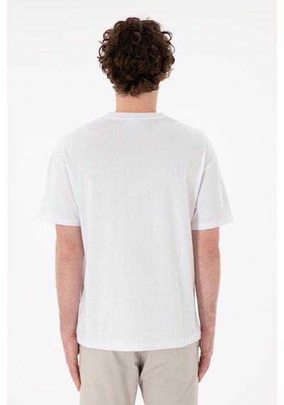 U.S. Polo Assn. Erkek Comfort Fit Bisiklet Yaka Beyaz Tişört 50306450-VR013