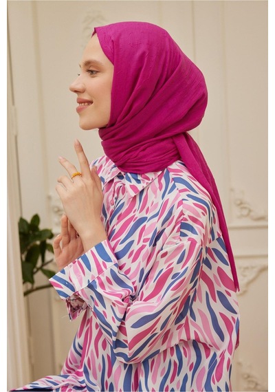 Bambu Kraş Şal Tesettür Giyim, Yüksek Kalite, Hafif, Rahat, Şık, Premium, Lux, Shawl, Scarf Fuşya