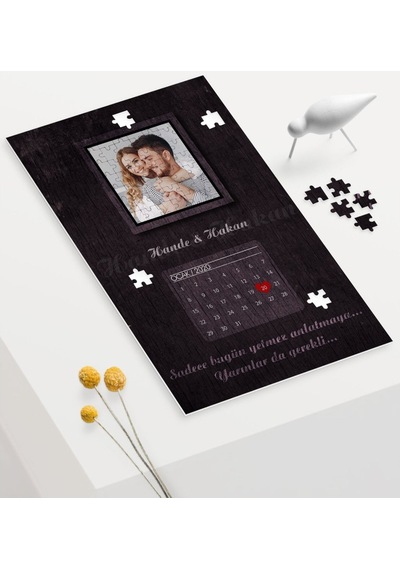 Bitmeyenkartus Kişiye Özel Fotoğraflı Yıldönümü 240 Parça A3 Puzzle - 3