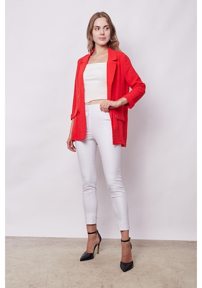 Yazlık Likrasız Keten Kumaş Yakalı Cep Kapaklı Oversize Blazer Ceket-koyu Mercan K.mercan Yazlık Likrasız Keten Kumaş Yakalı Cep Kapaklı Oversize Blazer Ceket-koyu Mercan K.mercan
