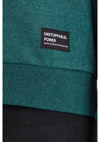 Comeor Kadın Yeşil Basic Kapüşonlu Regular Fit Rahat Sweatshirt 001
