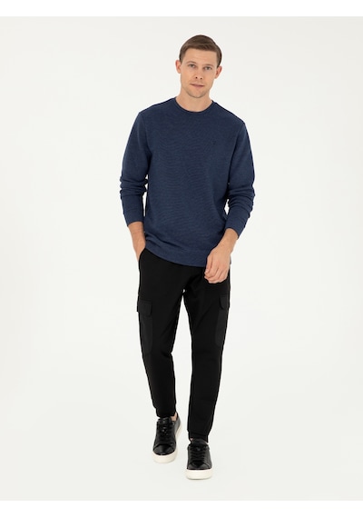 İndigo Regular Fit Bisiklet Yaka Sweatshirt Mavi
