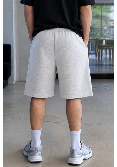 Cool Tarz Erkek %100 Pamuk Regular Fit Cepli Şort Günlük Rahat Yazlık Basic Şort Gri Gri