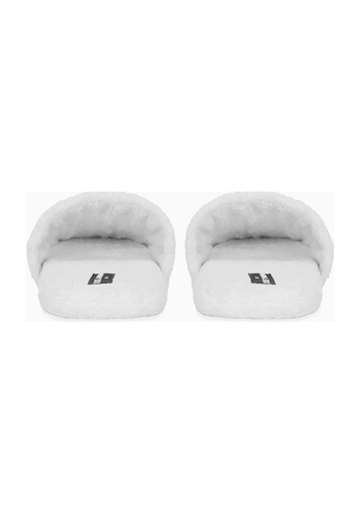 Dolce & Gabbana Casa Unisex Logo Işlemeli Terlik, Pamuklu, Yumuşak & Rahat Beyaz