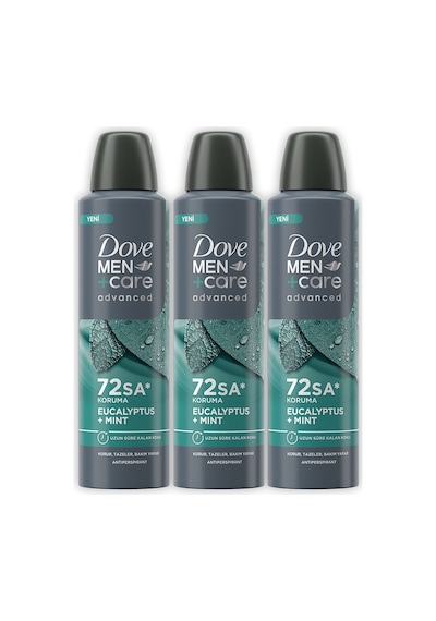 Dove Men +care Advanced Erkek Deodorant 72 Saat Koruma Eucalyptus Mint 150 Ml X3