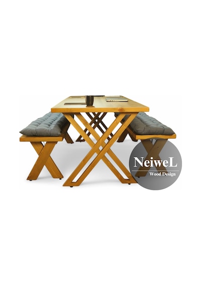 Neiwel Adel Doğal Ahşap Toplantı Masası x 80 x 200 Açık Ceviz