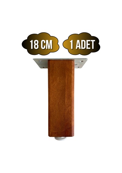 Kale Ayarlı Ahşap Ayak Mobilya Masa Ve Dolap Ayağı Ceviz Kayın/gürgen Ağacı 18cm 1 Adet Ceviz