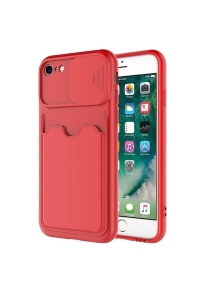 Apple Uyumlu iPhone Se 2022 Kılıf Zore Kartix Kapak Kırmızı