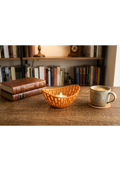 Lumanest Dekoratif Tealight Mumluk Turuncu