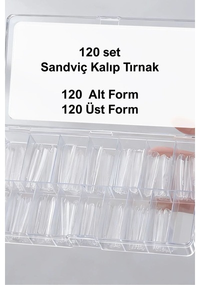 Dual Form Sandviç Kalıp Tırnak Kare Protez Tırnak Kalıp Üst From Kare-138