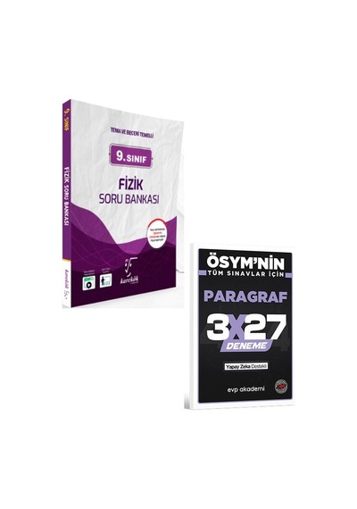 Karekök 2027 9. Sınıf Fizik Soru Bankası+evp Akademi 3x27 Paragraf Deneme