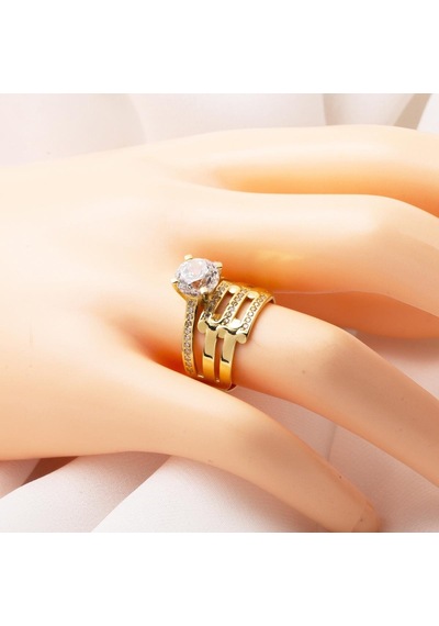 14 Ayar Altın Kaburgalı Tektaş Yüzük YZCAY14K22326