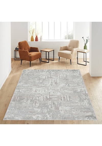 Rovigo Home Dijital Baskı Yıkanabilir Kaymaz Taban Salon Halısı Rvg0602 Gri