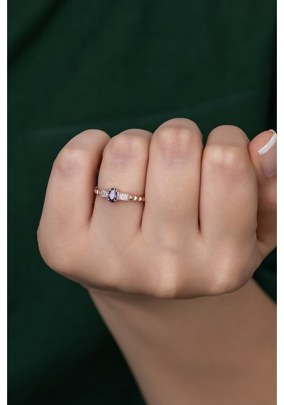 Gümüş Prenses Yüzük Rose Gold Kaplama 925 Ayar Gümüş Rose Gold (511780146)