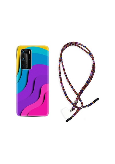 Huawei P40 Pro Kılıf Rasta Boyun Askılı Renk Cümbüşü 1631