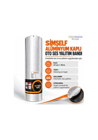 Simself Alüminyum Kaplı Oto Ses Yalıtım Bantı 60cm X 10mt Bant Marketim