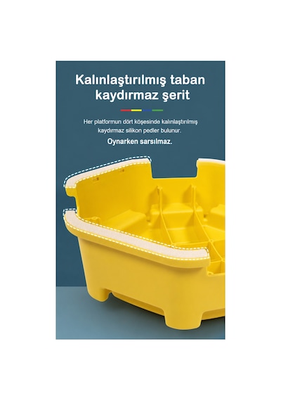 Çocuk Denge Oyunu Seti Montessori Kaydırmaz Denge Yolu Ve Platform Oyuncağı - 4 Adet Eşit Parça Denge Yolu