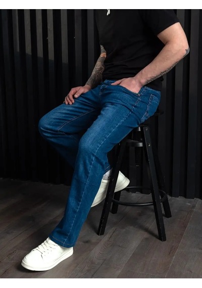 Custom Man Klasik Düz Kesim Kot Pantolonlar 156622402 Mavi