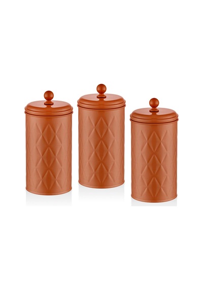 The Mia Prizma Çay Şeker Kahve Kavanozu Terracota 1,20 Lt