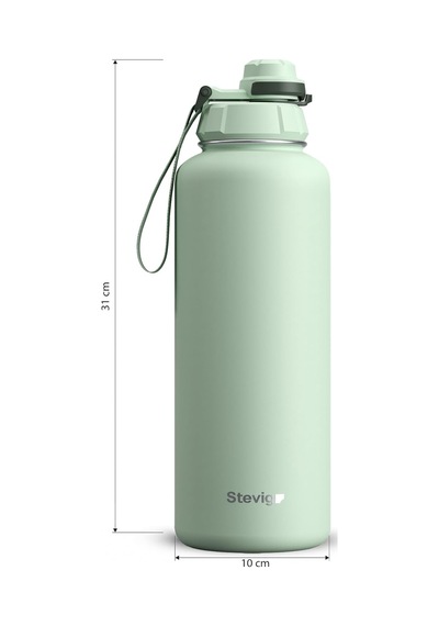 1 Hand Leak-proof Sızdırmaz Çelik Termos 1500 Ml Smoke Green St-256 Çok Renkli