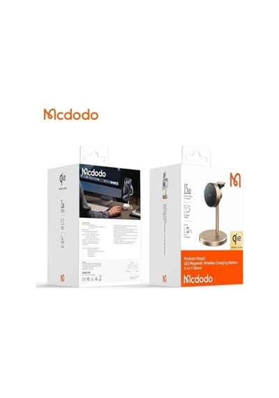 3in1 15w Magq Qi2 Kablosuz Şarj Standı Titanyum