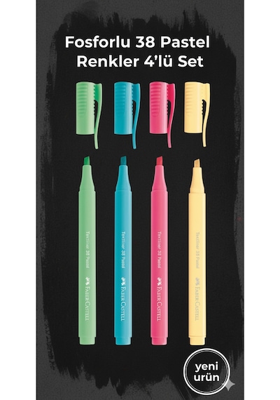 Pastel 38 Fosforlu Kalem 4'lü Pastel Renkler Pastel4lü