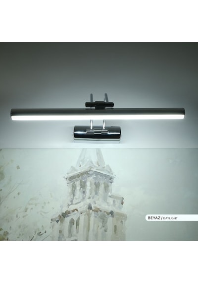 Ack Tablo Apliği 6500K Beyaz Işık 6W Krom Kasa Ledli Ayna, Banyo Beyaz