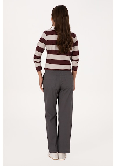 U.S. Polo Assn. Kadın Antrasit Straight Fit Kanvas Pantolon 50316895-VR006