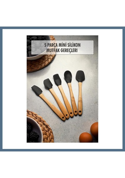 Buradabulabilirsin 5 Parça Bambu Saplı Mini Supatula Seti Bbz Çok Renkli