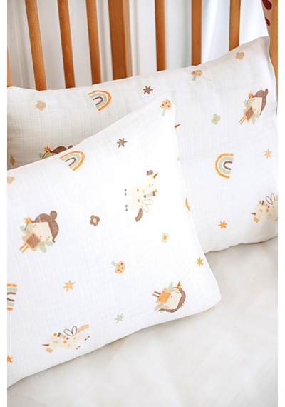 Esti Baby 2 Adet Desenli Müslin Bebek - Çocuk Yastık Kılıfı %100 Pamuk 45x35 CM