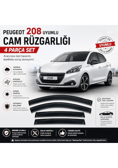 Ottoman Peugeot 208 Uyumlu Cam Rüzgarlığı