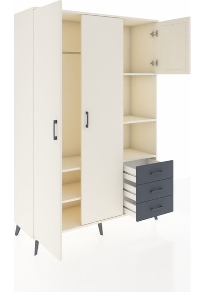 Hyperion Dolap 5 Raflı 3 Çekmeceli Tek Askılı 132x44x195 Aytaşı-aytaşı/antrasit Aytası/antrasıt Hyperion Dolap 5 Raflı 3 Çekmeceli Tek Askılı 132x44x195 Aytaşı-aytaşı/antrasit Aytası/antrasıt