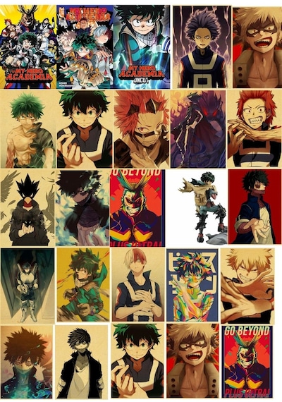 Boku No Hero Academia - Anime Duvar Retro Poster 34 Adet -10cm 15cm
