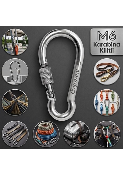 Metal Vidalı Karabina 6 Mm 5 Adet