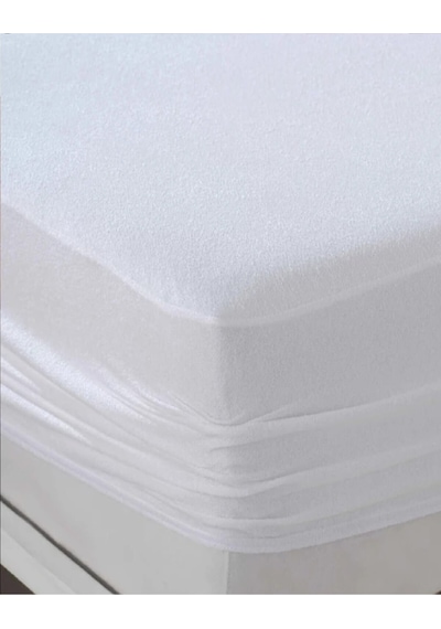 Bebesi 70x120+20 Cm Pamuk Bebek Fitted Alez Sıvı Geçirmez Beyaz