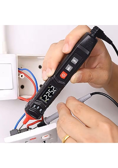 Mayilon Ht121 Kalem Tip Akıllı Multimetre Işıklı Ve Sesli Alarm Fenerli