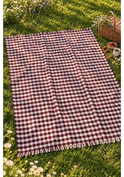 Masa Örtüsü Lüks Sofra Bezi Battal Ebat 200x220 Piknik Örtüsü Bordo