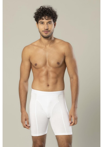 Erdem Beyaz Pamuk Elastan Uzun Boxer 1416 Beyaz