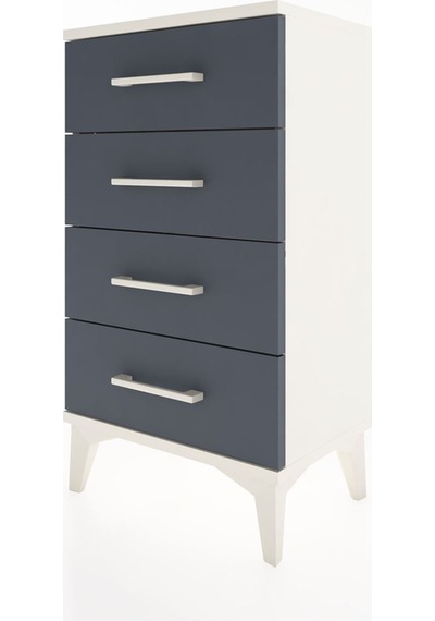 Arges Komodin 4 Çekmeceli 44x30x80 Aytaşı-antrasit Aytaşı