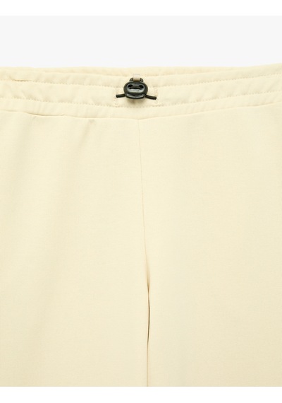 Koton Beli Lastikli Cepli Basic Oversize Jogger Eşofman Altı Ekru 7wkb40076tk