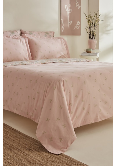 Karaca Home Flovy %100 Pamuk Çift Kişilik Nevresim Takımı Pudra