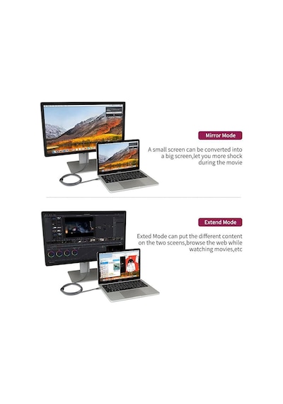 K-02e Type-c To Mini Display Port 4k Hd 60hz Görüntü Aktarım Kablosu Standart