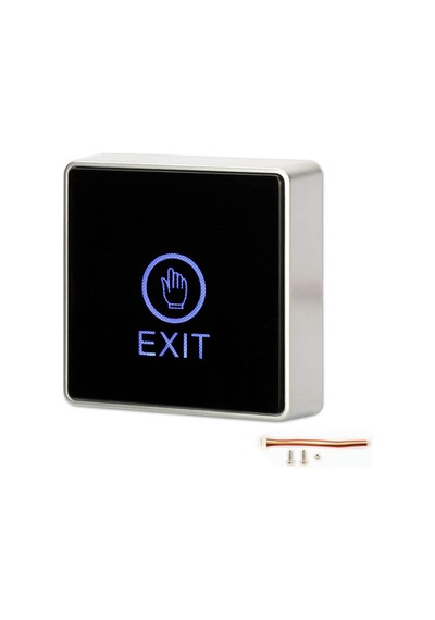 Bas Aç Dokunmatik Çıkış Butonu Exıt Mavi Led Sıva Üstü 86*86Mm