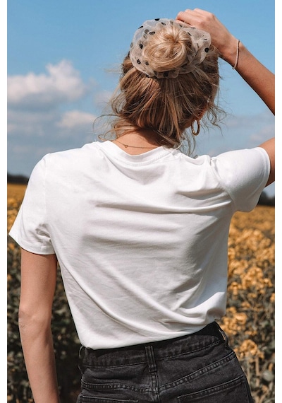 Unisex Dreamer Baskılı Oversize Tshirt Beyaz