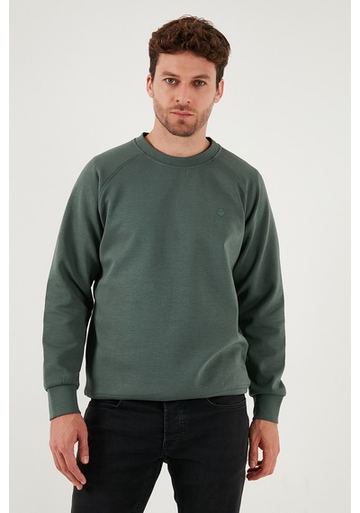 Buratti Streç Pamuklu Relaxed Fit Bisiklet Yaka 2'Li Paket Erkek Sweat 5901210S2 Haki-Lacivert