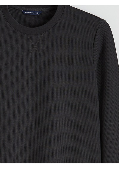 Lcwaıkıkı Classic Antrasit Bisiklet Yaka Erkek Sweatshirt